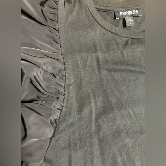 Express Elegant Black Puff Sleeve Blouse - Picture 4 of 4